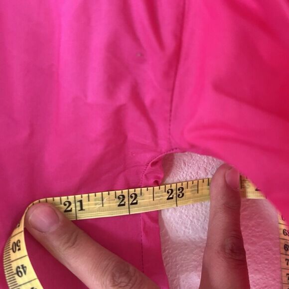 New Harshman Maureen Tunic Cotton Poplin Top Women Large Fuchsia Oversized VNeck - Picture 8 of 9